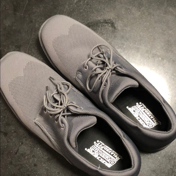 skechers dress knit shoes mens